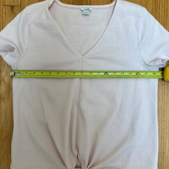 J. Crew Factory Light Pink textured v neck tie front top size M - Picture 5 of 6